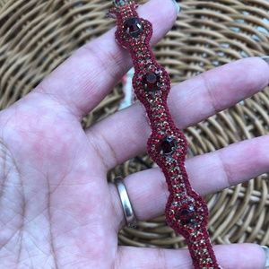 Deepa Gurnani Stretch Red Gem Headband